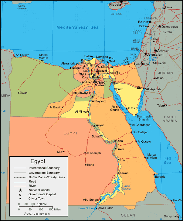 埃及城市分布图图片
