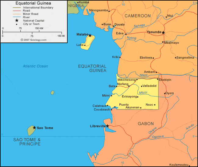 赤道几内亚 地图