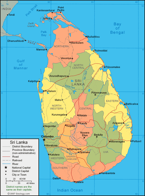 斯里兰卡 地图